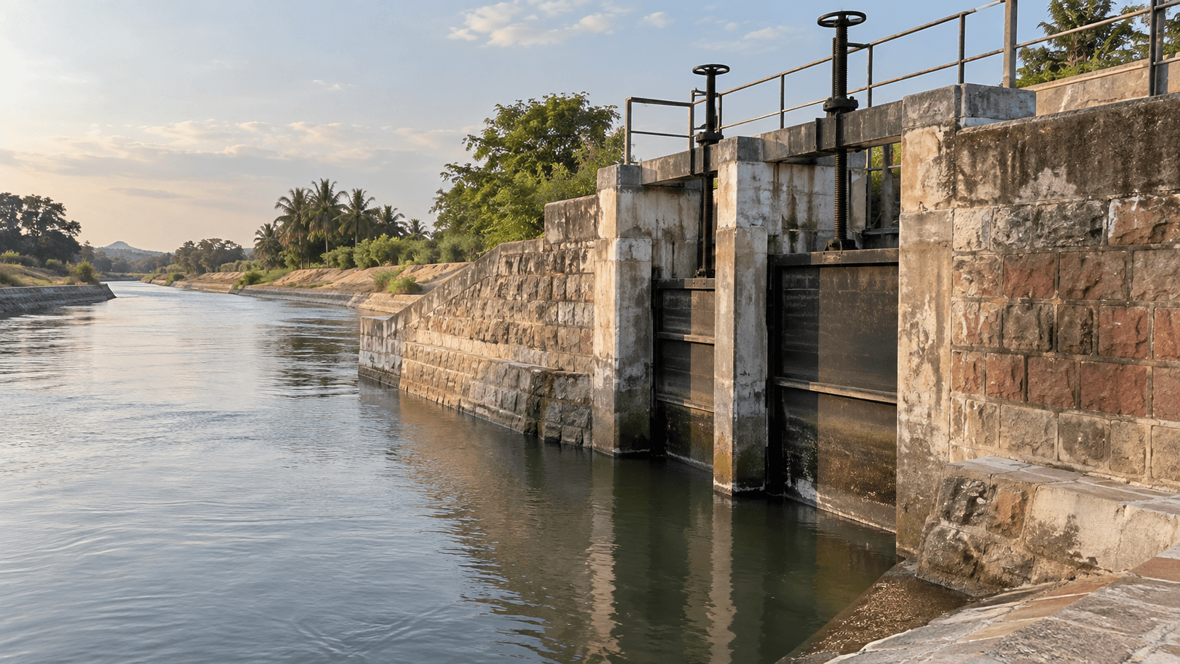 Illustrative view of a water-control structure